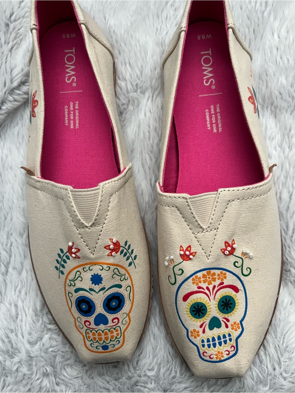 TOMS Alpargata Day of the Dead Skull canvas